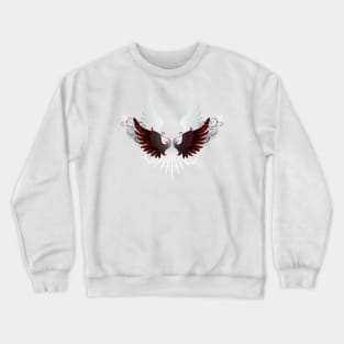 Stylized patterned black wings Crewneck Sweatshirt